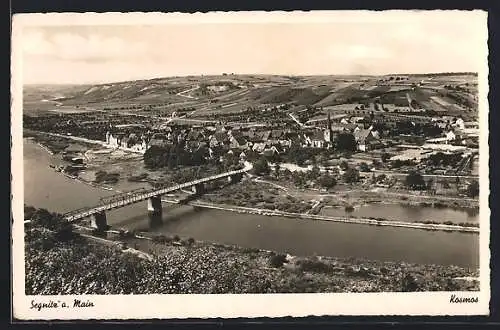 AK Segnitz a. Main, Teilansicht mit Brücke