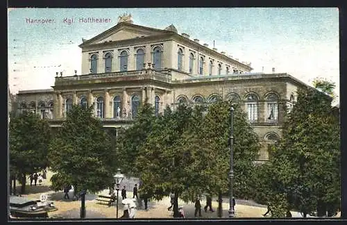 AK Hannover, Teilansicht mit königl. Hoftheater