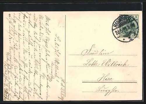 AK Hannover, Neues Rathaus Rückansicht