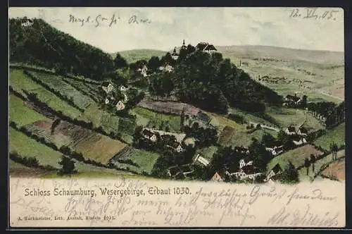 Künstler-AK Deckbergen /Wesergebirge, Schloss Schaumburg