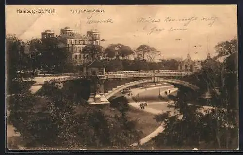 AK Hamburg-St. Pauli, Blick auf die Kersten Miles-Brücke