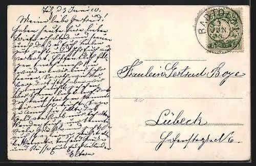 AK Bad Tölz, Teilansicht links der Isar, Benediktenwand