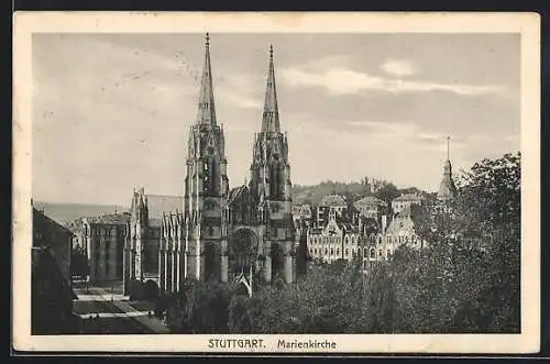 AK Stuttgart, Partie an der Marienkirche