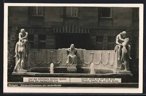 AK Stuttgart, Schicksalsbrunnen am Landestheater