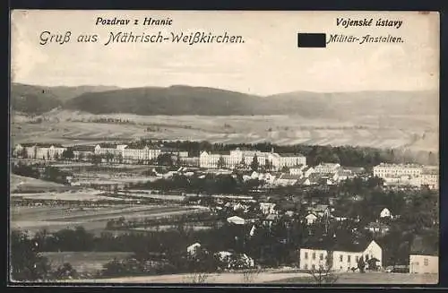 AK Mährisch-Weisskirchen, Militär-Anstalten aus der Vogelschau