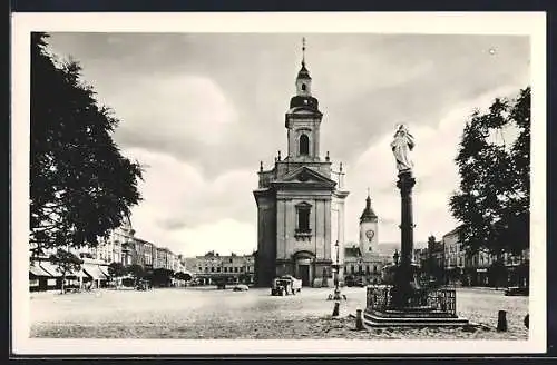 AK Mährisch Weisskirchen, Hauptplatz mit Kirche