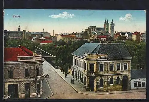 AK Kolin, Brücke in die Stadt, Kirche