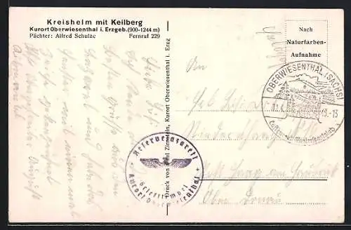 AK Lazarettstempel Oberwiesenthal, Reserfelazarett