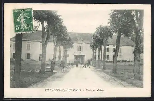 AK Villaines-en-Duesmois, Écoles et Mairie