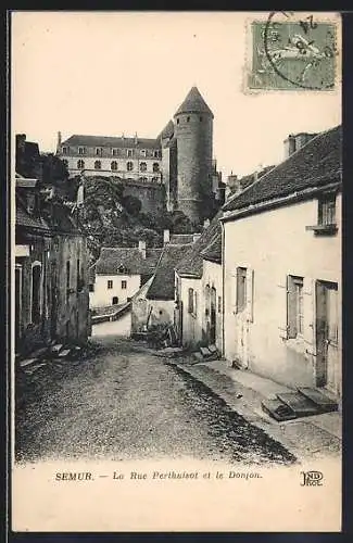 AK Semur, la Rue Perthuisot et le Donjon