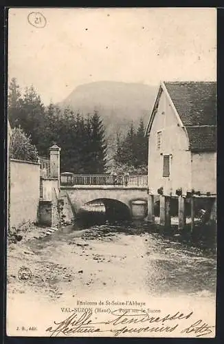 AK Val-Suzon, Vue du Pont sur le Suzon entouré de forêt