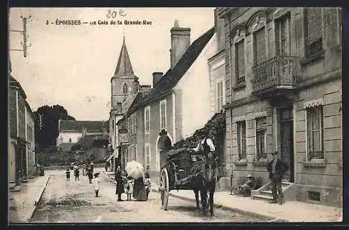 AK Époisses, La Grande Rue, Strassenpartie