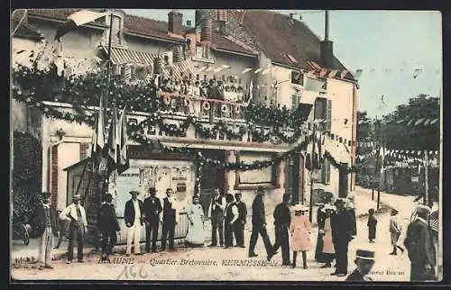 AK Beaune, Quartier Bretonnière, Kermesse de 1906