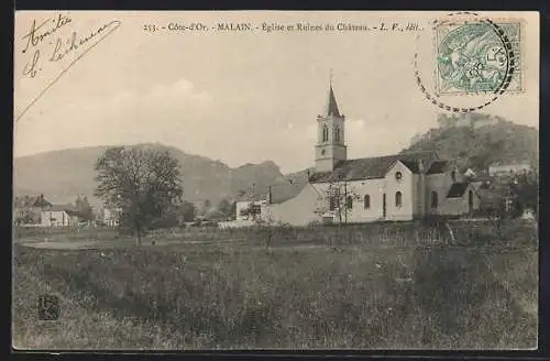 AK Malain, Église et Ruines du Château