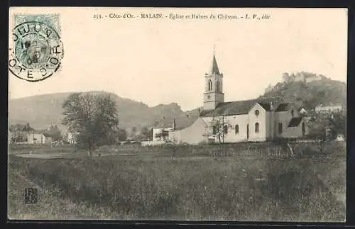 AK Malain, Église et Ruines du Château