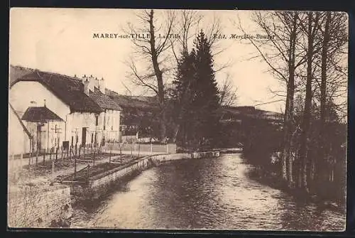 AK Marey-sur-Tille, La Tille et les maisons le long de la rivière