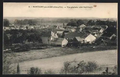 AK Montigny-sur-Aube, Vue générale, côté Sud-Ouest