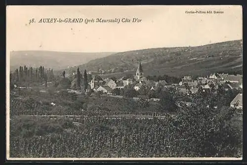 AK Auxey-le-Grand, vue panoramique du village et des vignobles, Côte d`Or