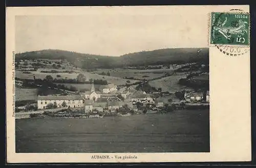 AK Aubaine, vue générale avec paysage vallonné et habitations