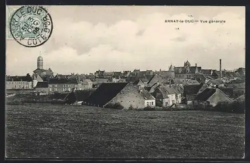 AK Arnay-le-Duc, Vue générale de la ville avec des toits et des bâtiments historiques