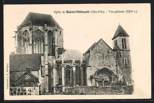 AK Saint-Thibault, Église de Saint-Thibault, Côte-d`Or, Vue générale, XIIIe s.