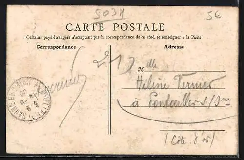 AK Saint-Seine-l`Abbaye, vue générale du village avec église