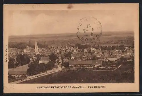 AK Nuits-Saint-Georges, Vue générale sur la ville et l`église