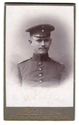 Fotografie B. Mehlmann, Diez a. L., Einjährig-Freiwilliger Soldat in Uniform Rgt. 10