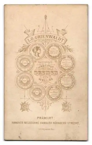 Fotografie L. O. Grienwaldt, Bremen, Wall 86, Porträt eines bärtigen Mannes