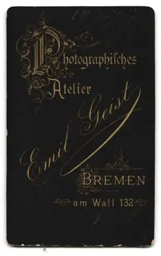 Fotografie Emil Geist, Bremen, Am Wall 132, Porträt einer jungen Frau im dunklen Kleid