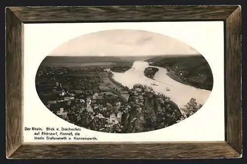 Passepartout-AK Rhöndorf /Rh., Blick vom Drachenfels