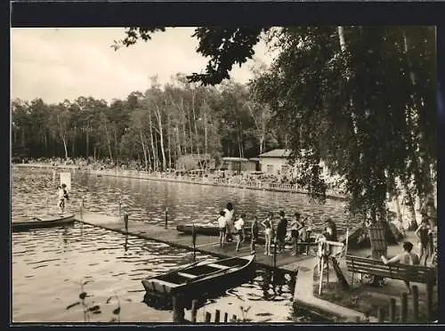 AK Schmannewitz /Oschatz, Das Waldbad