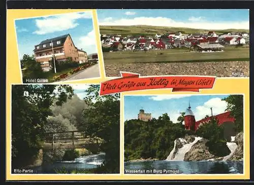 AK Kollig /Mayen, Hotel Gilles, Eltz-Partie, Ortsansicht