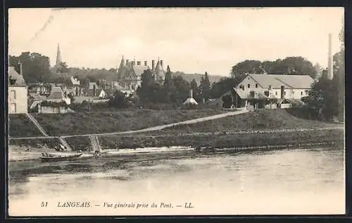 AK Langeais, Vue générale prise du Pont