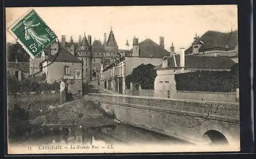 AK Langeais, La Grande Rue, Strassenpartie