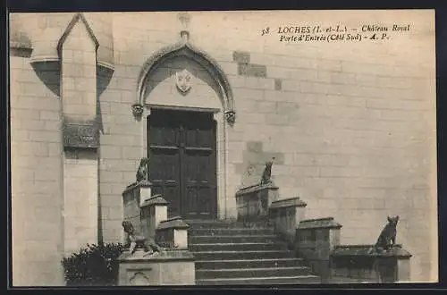 AK Loches /I.-et-L., Château Royal, Porte d`Entrée, Côté Sud