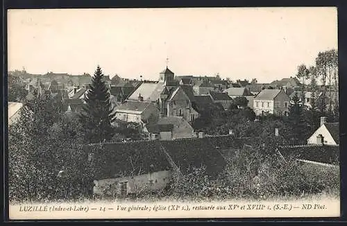 AK Luzille /Indre-et-Loire, Vue générale et église