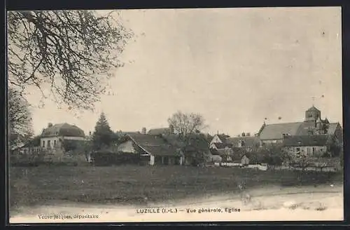 AK Luzille /I.-L., Vue générale et Eglise