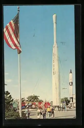 AK US Space Park at the New York World`s Fair 1964 /65, Thor-Delta Rocket