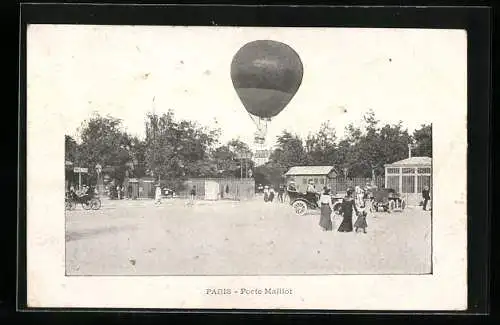 AK Paris, Ballon über der Porte Maillot