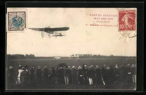 AK Nantes, Nantes Aviation 1910, Morane sur Monoplan Blériot