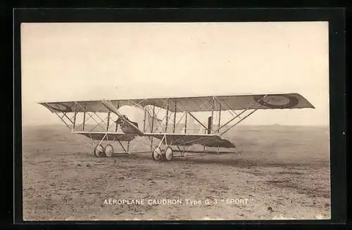 AK Caudron-Flugzeug vom Typ G-3 Sport auf der Piste