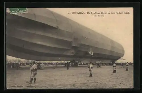 AK Lunéville, Un Zeppelin au Champ de Mars, 3.4.1913