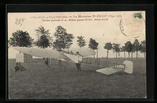 AK Nos Aviateurs, Le Monoplan Bleriot, Flugzeug