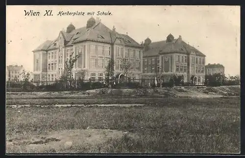 AK Wien, Herderplatz mit Schule