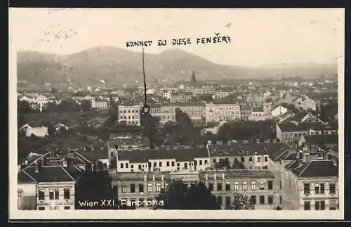 AK Wien, Blick über Gebäude des 21. Bezirks