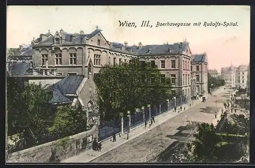 AK Wien, Boerhavegasse mit Rudolfs-Spital