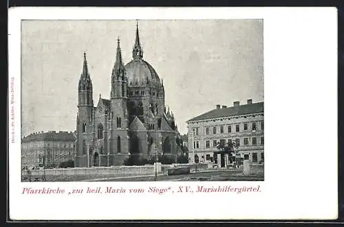 AK Wien, Pfarrkirche zur heil. Maria vom Siege, Mariahilfergürtel