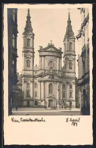 AK Wien, Piaristenkirche im Sonnenschein