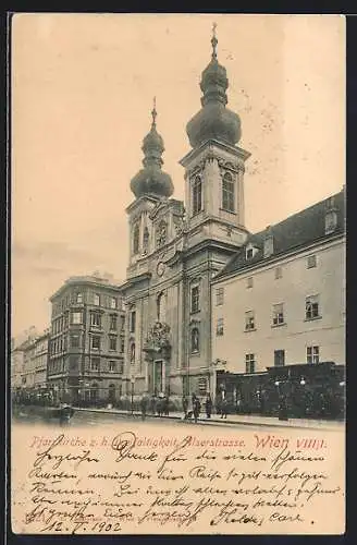 AK Wien, Pfarrkirche zur heiligen Dreifaltigkeit in der Alserstrasse